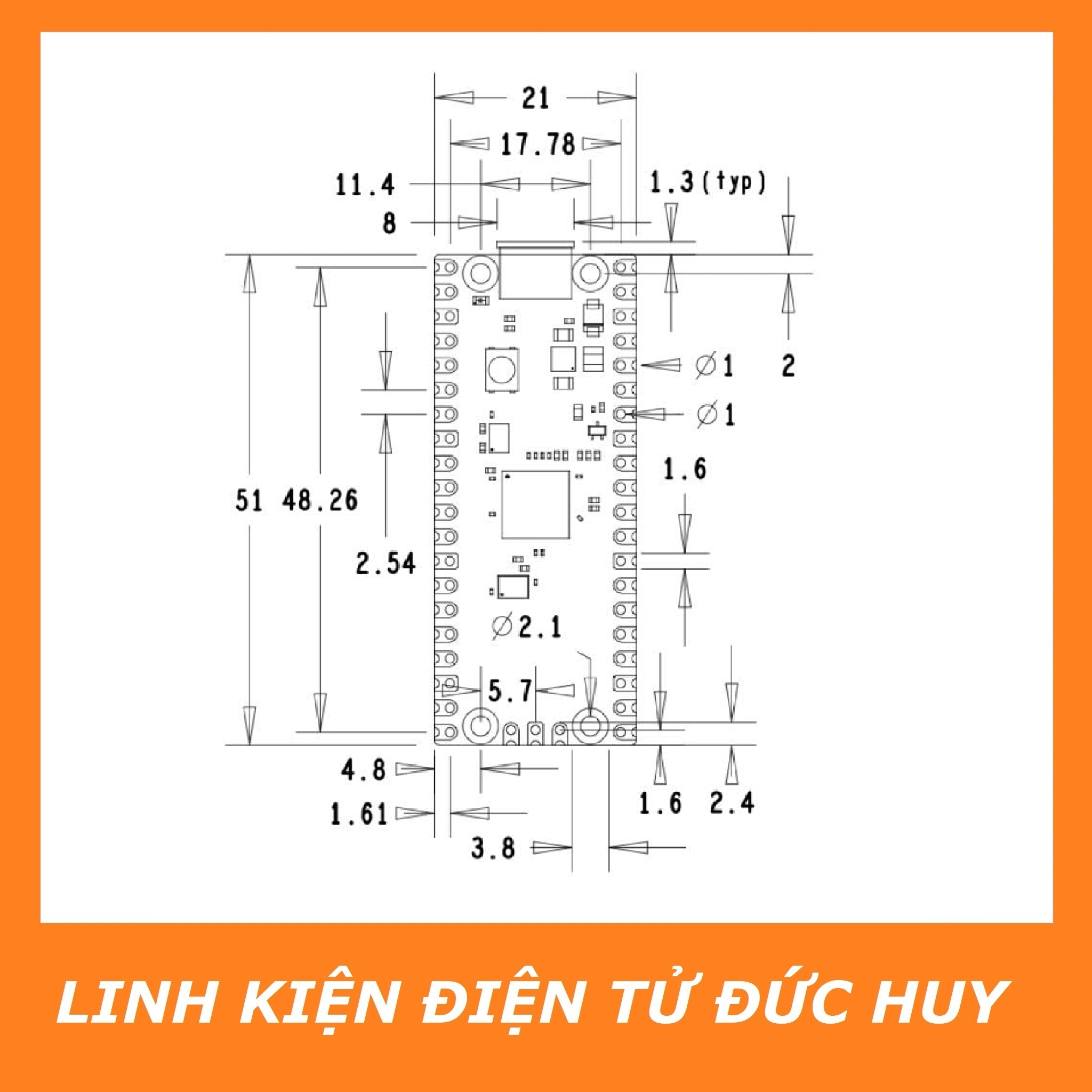 Mạch Raspberry Pi MẠCH RASPBERRY PI PICO-2-M RP2350 , MICRO USB, LOẠI TỐT ( CHIP GỐC ...