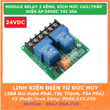 MODULE RELAY 2 KÊNH HIGH/LOW TRIGGER ĐIỆN ÁP 24VDC TẢI 30A
