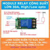 Module relay công suất lớn 30A, kích high/low opto cách ly