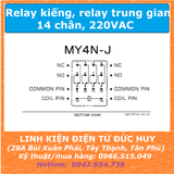 Relay kiếng 14 chân 220VAC 5A MY4N