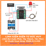 Bộ điều khiển nhiệt độ công nghiệp REX-C100FK07-V*AN , rơle bán dẫn SSR-60DA, ốc vít, dây cảm biến nhiệt độ