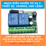MẠCH ĐIỀU KHIỂN TỪ XA BẬT TẮT 2 THIẾT BỊ SÓNG RF 220VAC, HỌC LỆNH 433MHZ