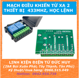 MẠCH ĐIỀU KHIỂN TỪ XA BẬT TẮT 2 THIẾT BỊ SÓNG RF 220VAC, HỌC LỆNH 433MHZ