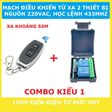 MẠCH ĐIỀU KHIỂN TỪ XA BẬT TẮT 2 THIẾT BỊ BẰNG REMOTE, 433MHZ HỌC LỆNH, 6~30VDC