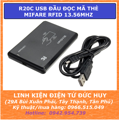 R20C USB Đầu đọc mã thẻ Mifare RFID 13.56Mhz