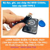 Bộ đọc, ghi, sao chép thẻ RFID 125kHz, USB TYPE C