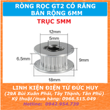 Puly ròng rọc GT2  20 răng  trục 5mm bản rộng 6mm