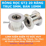 PULY RÒNG RỌC GT2 20 RĂNG, TRỤC 5MM, BẢN RỘNG 10MM