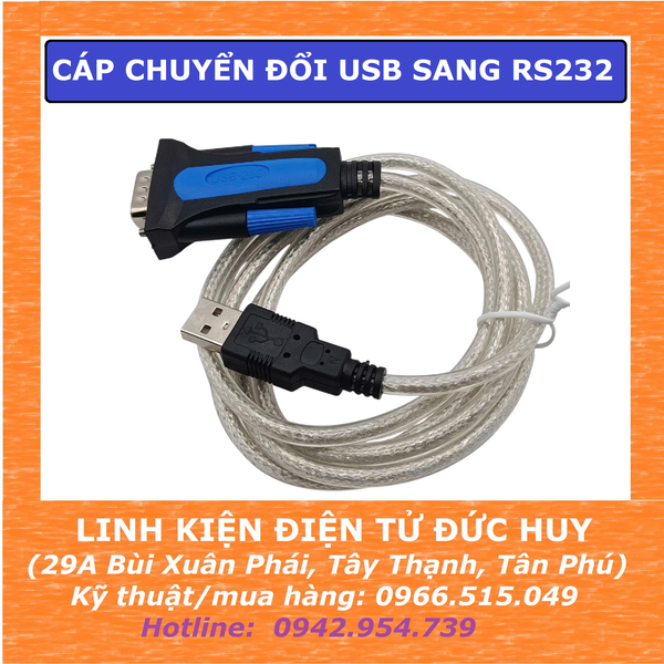 CÁP CHUYỂN USB RS232 COM DB9 CHÂN, đầu đực (chất lượng tốt)