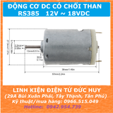RS385 ĐỘNG CƠ DC  CÓ CHỔI THAN 12V-18VDC