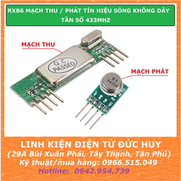 RXB6 MẠCH THU / PHÁT TÍN HIỆU SÓNG KHÔNG DÂY 433MHZ
