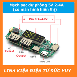 MẠCH SẠC DỰ PHÒNG 5V 2.4A, LED HIỂN THỊ