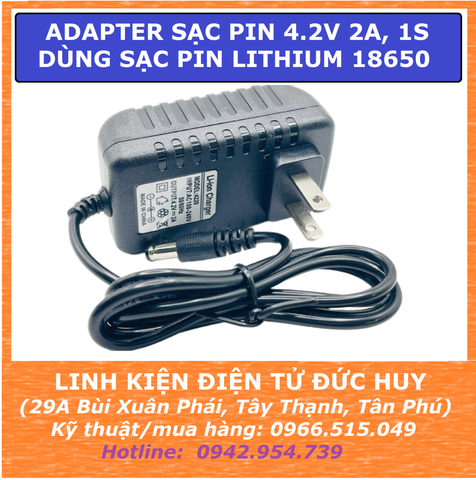 Nguồn adapter 4V2 4.2V 2A, sạc pin 4V2 4.2V 2A dùng sạc pin lithium