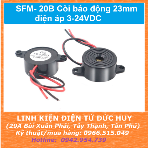 SFM 20B Còi báo động 23mm, điện áp 3-24VDC