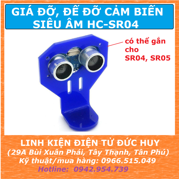 Gía đỡ, đế cảm biến siêu âm SR04, SRF05