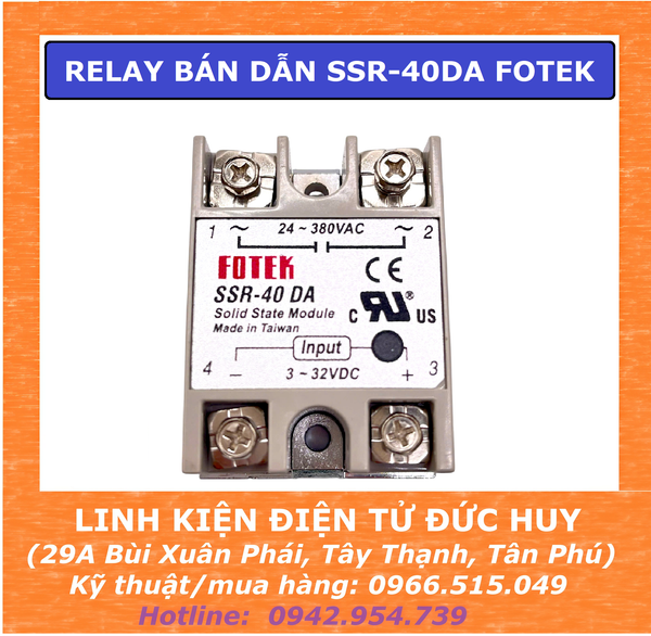 SSR 40DA FOTEK SOLID STATE RELAY (RELAY BÁN DẪN ĐIỀU KHIỂN TẢI AC)