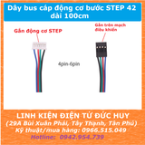 Dây bus cáp nối dài động cơ bước STEP 42 XH2.0 6P sang Dupont 2.54 4P dài 100cm