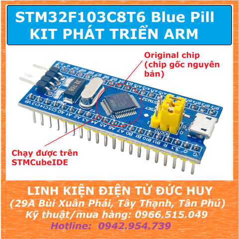 STM32F103C8T6 (chip gốc chính hãng) Blue Pill KIT PHÁT TRIỂN ARM