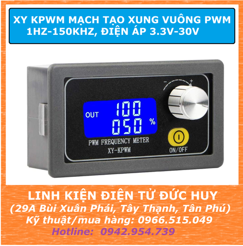 XY KPWM Mạch tạo xung vuông PWM 1Hz-150kHz, màn hình LCD