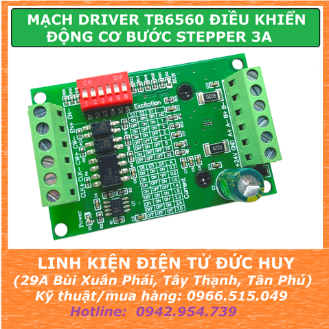 MẠCH DRIVER TB6560 ĐIỀU KHIỂN ĐỘNG CƠ BƯỚC STEPPER 3A