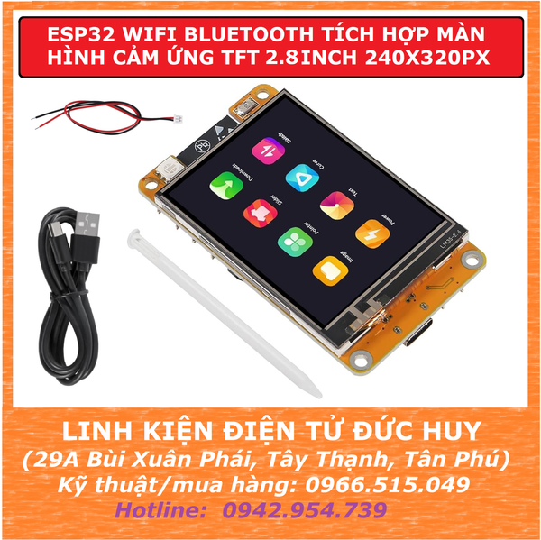 ESP32 WROOM 32 WIFI BLUETOOTH tích hợp màn hình cảm ứng TFT 2.8inch 240x320px