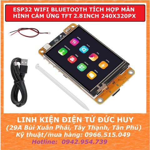 ESP32 WROOM 32 WIFI BLUETOOTH tích hợp màn hình cảm ứng TFT 2.8inch 240x320px