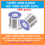 Thiếc hàn, chì hàn 200g 0.6mm tinh khiết 63%, dễ chảy bóng đẹp