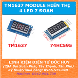 TM1637 module hiển thị thời gian đồng hồ 4 led 7 đoạn