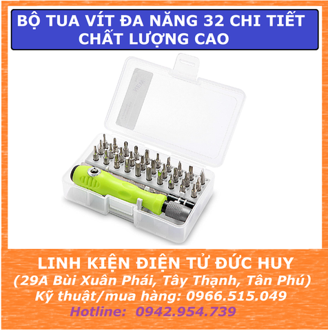 Bộ tua vít đa năng 32 chi tiết, đầu thay thế chất lượng cao
