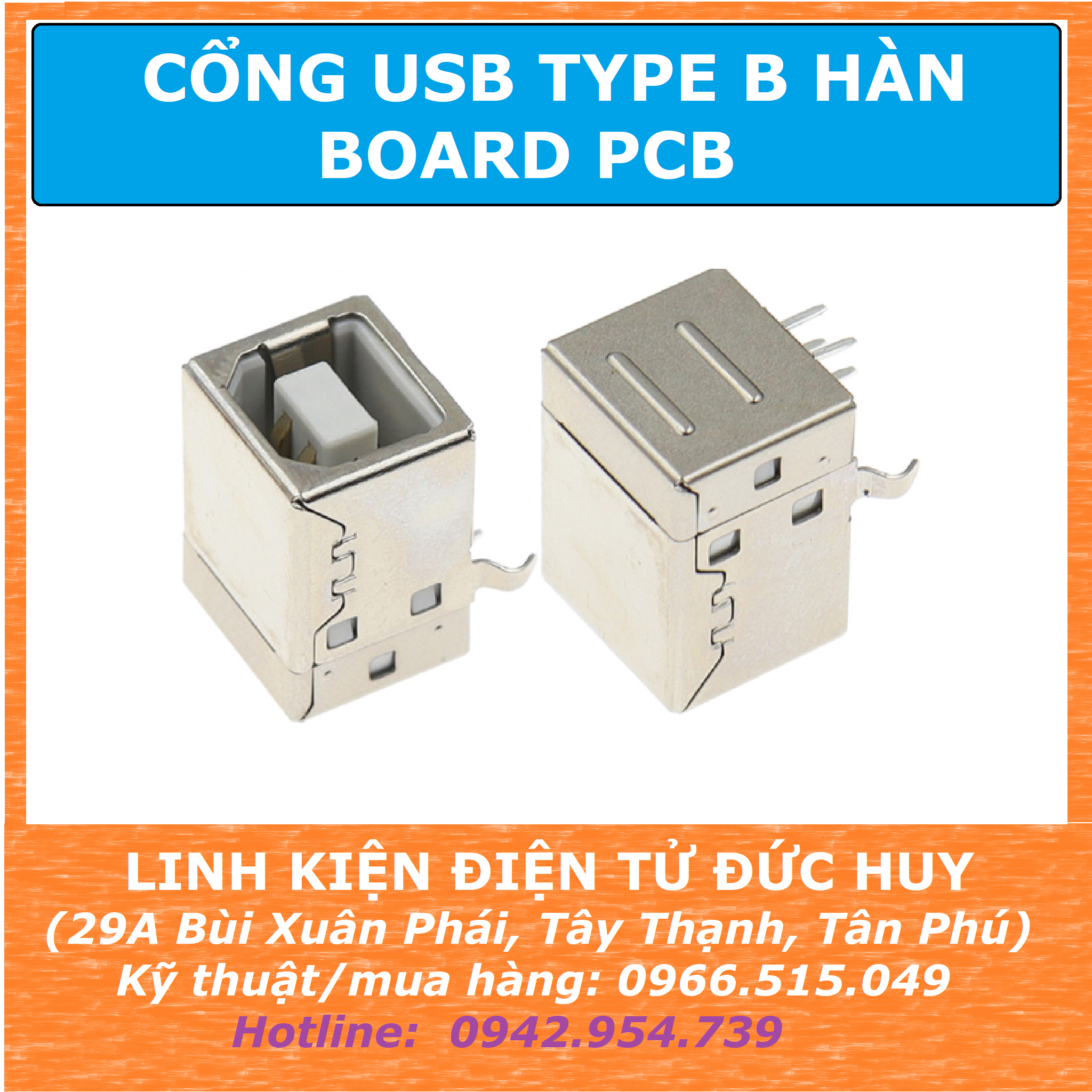 CỔNG USB ĐẦU USB TYPE A, USB TYPE B (hàn board) – LINH KIỆN ĐIỆN TỬ ĐỨC ...