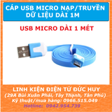 Cáp USB MICRO dài 1m nap code dữ liệu (Arduino, ESP8266, ESP32)