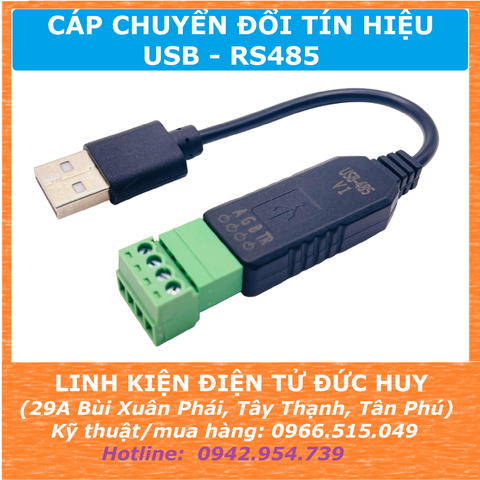USB RS485 cáp chuyển đổi CH340, cấp công nghiệp, tích hợp điện trở 120 ohm