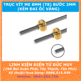 Trục vít me 8mm T8, bước 2mm 150mm (15cm)
