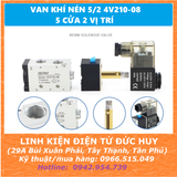 Van khí nén 5/2 4V210-8, điều hướng 5 cửa 2 vị trí (điện áp coil 24V 220V) - BERM