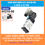 Van khí nén 5/2 4V210-8, điều hướng 5 cửa 2 vị trí (điện áp coil 24V 220V) - BERM
