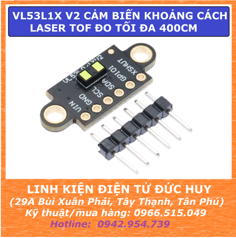 VL53L1X V2 cảm biến khoảng cách laser TOF đo tối đa 400cm