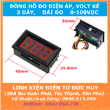 Đồng hồ đo volt, đo điện áp, volt kế 3 dây 0 -100VDC (Màu đỏ, xanh dương)