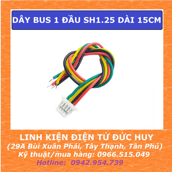DÂY BUS 1 ĐẦU SH1.25 DÀI 15CM, 6P