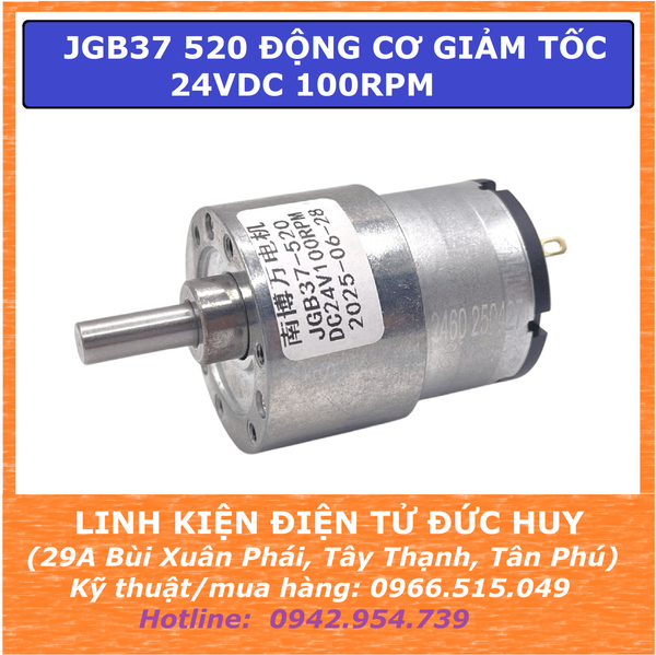 JGB37 520 ĐỘNG CƠ GIẢM TỐC 24VDC 100RPM