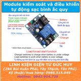 Module kiểm soát và điều khiển tự động sạc bình ắc quy YX1708 12VDC 30A
