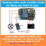 Module kiểm soát và điều khiển tự động sạc bình ắc quy YX1708 12VDC 30A
