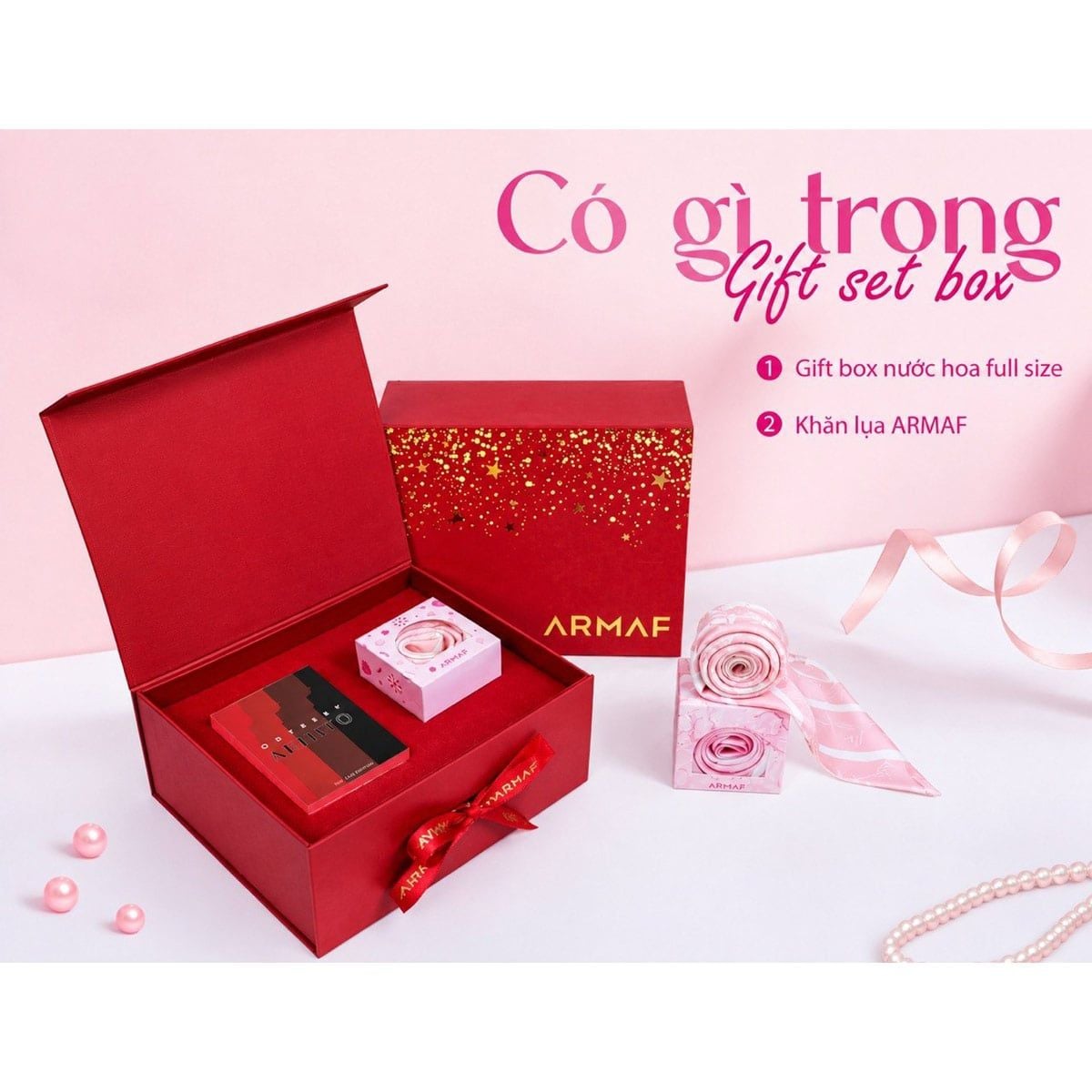  Gift set Armaf Odyssey Artisto 2pcs (EDP 100ml & Khăn lụa Armaf) 