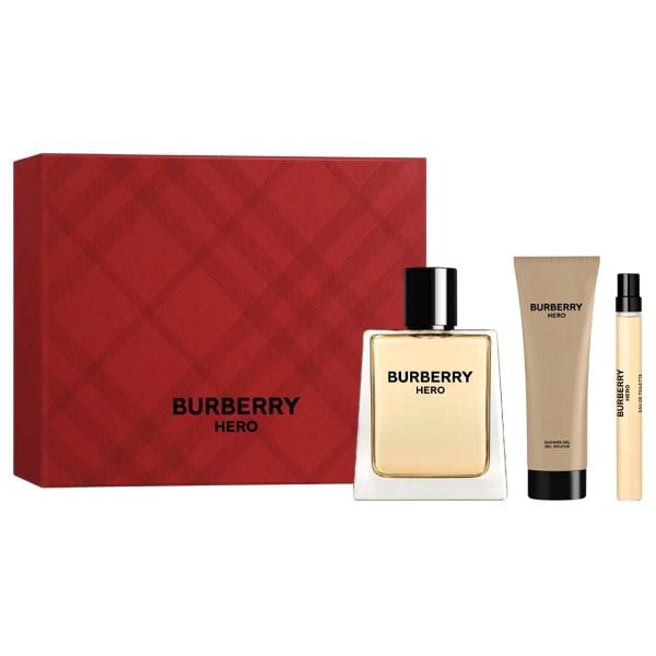  Gift Set Burberry Hero 3pcs ( EDT 100ml + Shower Gel 75ml + EDT 10ml ) 