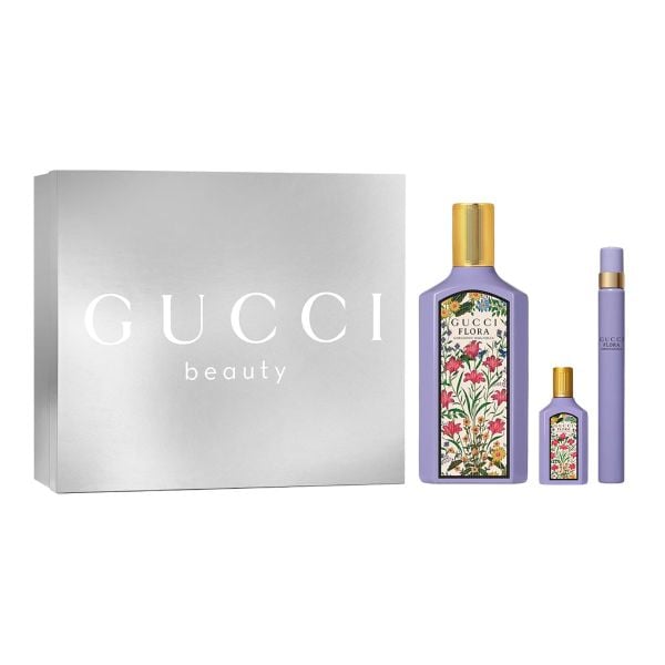  Gift Set Gucci Flora Gorgeous Magnolia 3pcs (EDP 100ml & EDP 5ml & EDP 10ml) 