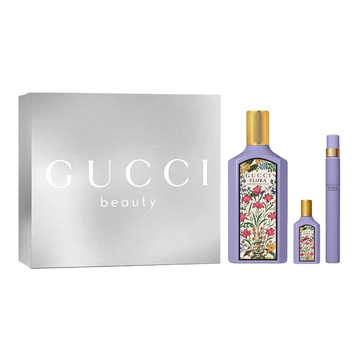  Gift Set Gucci Flora Gorgeous Magnolia 3pcs (EDP 100ml & EDP 5ml & EDP 10ml) 