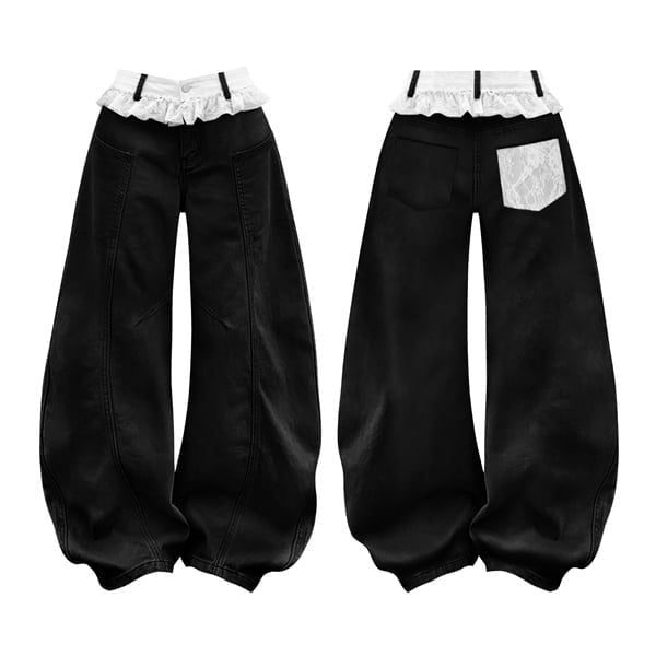  Quần kaki ống rộng phối ren SOOLY - KILLSYSTEM 