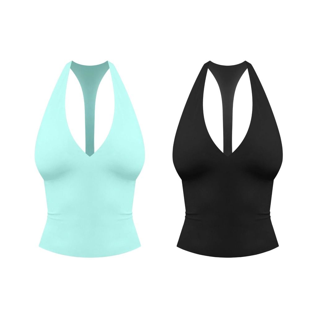  Áo cổ yếm trơn ôm body cotton lạnh mềm mịn co giãn BYAH - KILLSYSTEM 
