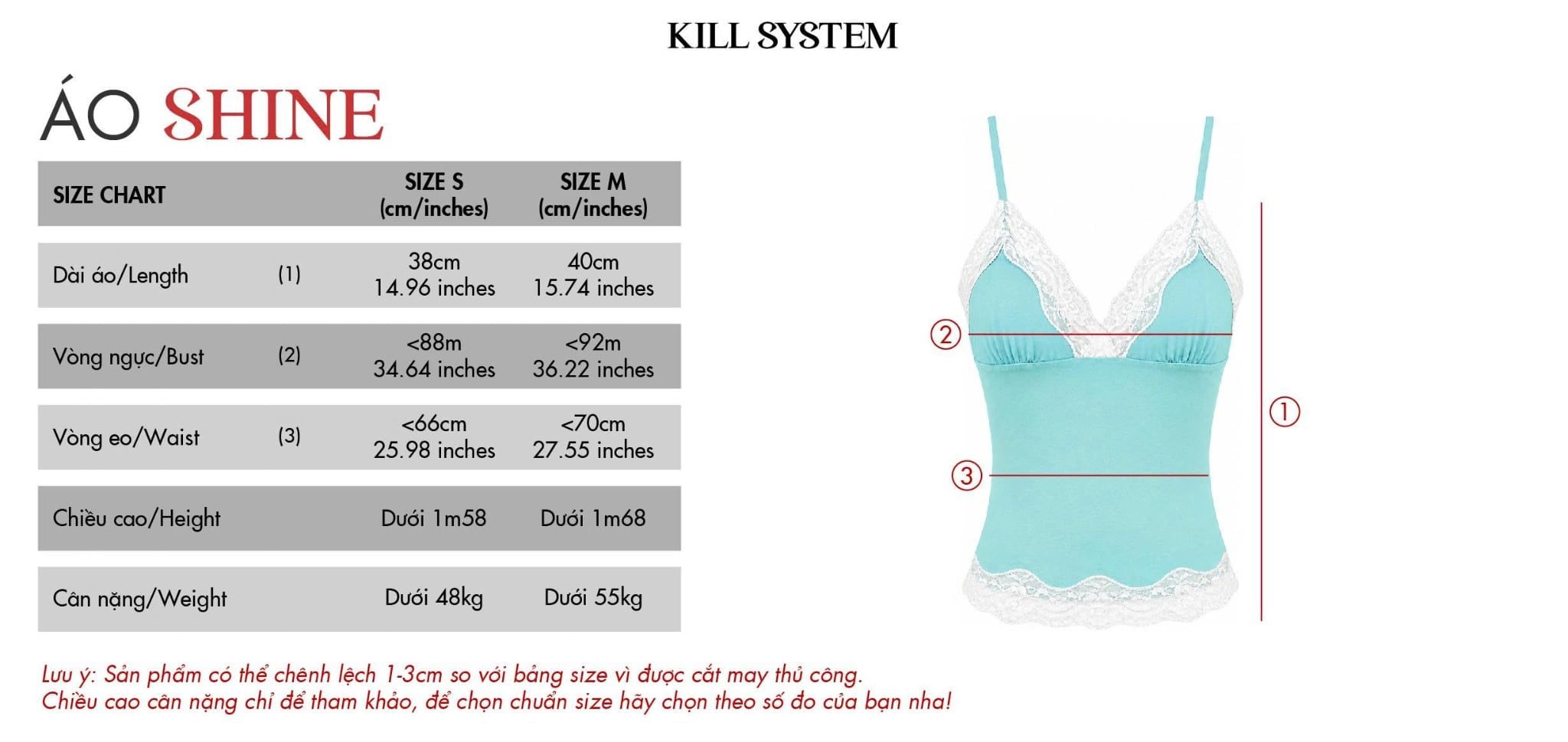  Áo hai dây viền ren ôm body SHINE - KILLSYSTEM 