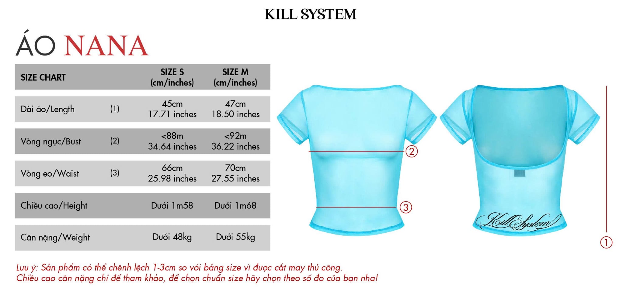  Áo xuyên thấu hở lưng in chữ co giãn NANA - KILLSYSTEM 