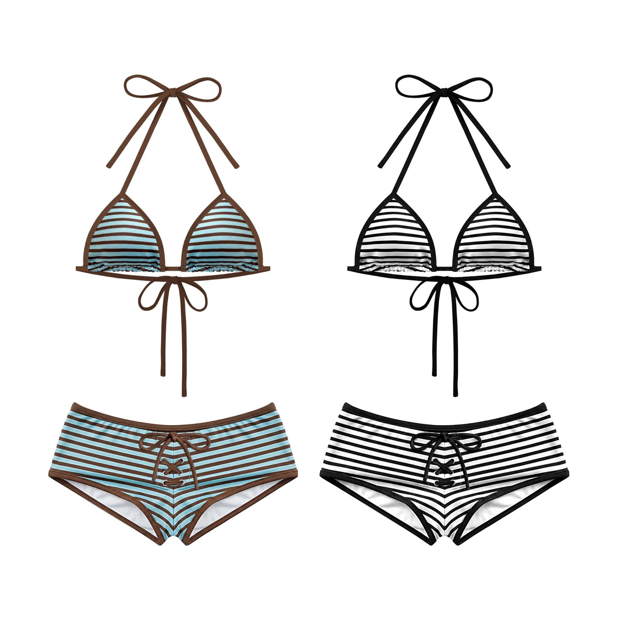  Set bikini hai mảnh quần short sọc ngang NAOMI - KILLSYSTEM 
